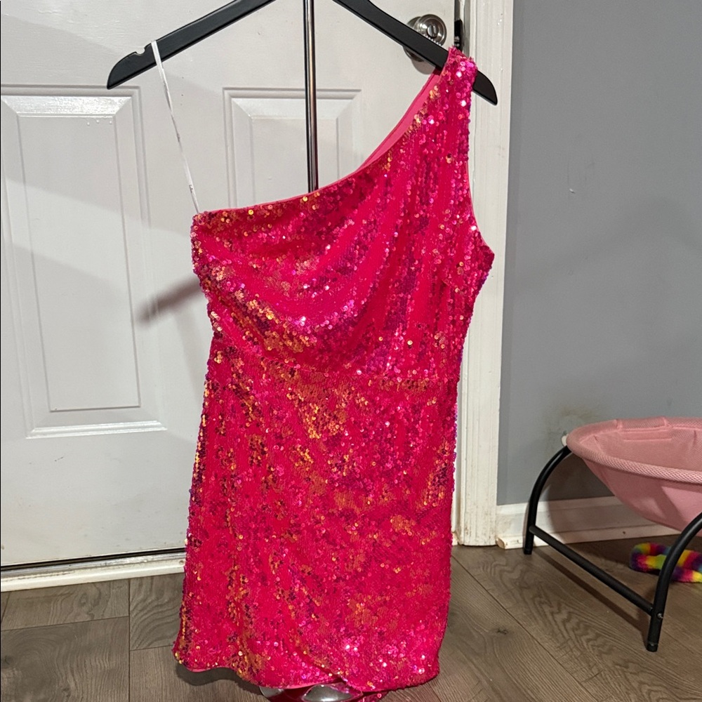 Lulu's Vibrant Pink Sequin Dress